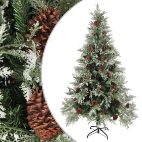 Christmas tree with pine cones green and white PVC and PE 195 cm by vidaXL, Christmas trees - Ref: Foro24-340535, Price: 152,...