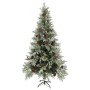 Weihnachtsbaum mit grünen und weißen PVC- und PE-Tannenzapfen 225 cm von vidaXL, Weihnachtsbäume - Ref: Foro24-340536, Preis:...