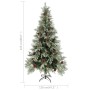 Weihnachtsbaum mit grünen und weißen PVC- und PE-Tannenzapfen 225 cm von vidaXL, Weihnachtsbäume - Ref: Foro24-340536, Preis:...