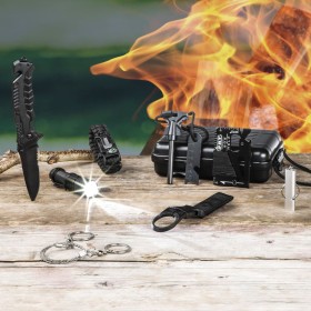 HI Survival Kit 10 pieces black by HI, Knives and multifunction tools - Ref: Foro24-435323, Price: 34,32 €, Discount: %