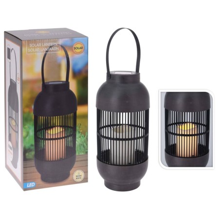 ProGarden Farol solar LED con vela ratán negro de ProGarden, Iluminación de exterior - Ref: Foro24-436216, Precio: 36,49 €, D...