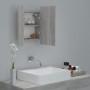 Armario de baño con espejo LED madera gris Sonoma 40x12x45 cm de vidaXL, Tocadores de baño - Ref: Foro24-822834, Precio: 38,7...