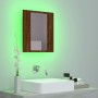 Armario de baño con espejo LED madera marrón roble 40x12x45 cm de vidaXL, Tocadores de baño - Ref: Foro24-822835, Precio: 38,...