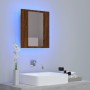 Armario de baño con espejo LED madera marrón roble 40x12x45 cm de vidaXL, Tocadores de baño - Ref: Foro24-822835, Precio: 38,...