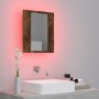 Armario de baño con espejo LED madera roble ahumado 40x12x45 cm de vidaXL, Tocadores de baño - Ref: Foro24-822833, Precio: 37...