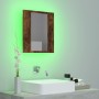 Armario de baño con espejo LED madera roble ahumado 40x12x45 cm de vidaXL, Tocadores de baño - Ref: Foro24-822833, Precio: 37...