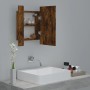 Armario de baño con espejo LED madera roble ahumado 40x12x45 cm de vidaXL, Tocadores de baño - Ref: Foro24-822833, Precio: 37...