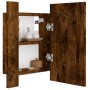 Armario de baño con espejo LED madera roble ahumado 40x12x45 cm de vidaXL, Tocadores de baño - Ref: Foro24-822833, Precio: 38...