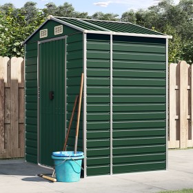 Green galvanized steel garden shed 191x130x198 cm by vidaXL, Sheds - Ref: Foro24-3188231, Price: 340,11 €, Discount: %