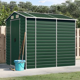 Green galvanized steel garden shed 191x215x198 cm by vidaXL, Sheds - Ref: Foro24-3188232, Price: 453,19 €, Discount: %