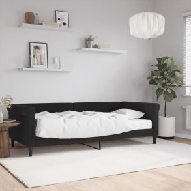 Sofá cama con colchón terciopelo negro 90x200 cm de vidaXL, Camas y somieres - Ref: Foro24-3197751, Precio: 345,99 €, Descuen...