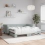 Trundle sofa bed with light gray velvet mattress 90x190 cm by vidaXL, Beds and slatted bases - Ref: Foro24-3197808, Price: 49...