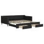 Trundle sofa bed with drawers black fabric 100x200 cm by vidaXL, Beds and slatted bases - Ref: Foro24-3197469, Price: 357,72 ...