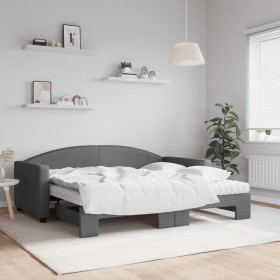 Sofá cama nido con colchón tela gris oscuro 90x190 cm de vidaXL, Camas y somieres - Ref: Foro24-3197217, Precio: 509,99 €, De...