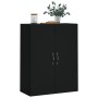 Black engineered wood wall cabinet 69.5x34x90 cm by vidaXL, Sideboards - Ref: Foro24-834979, Price: 85,84 €, Discount: %