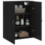 Black engineered wood wall cabinet 69.5x34x90 cm by vidaXL, Sideboards - Ref: Foro24-834979, Price: 85,84 €, Discount: %