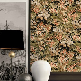 DUTCH WALLCOVERINGS Black Floral Wallpaper by DUTCH WALLCOVERINGS, Painted paper - Ref: Foro24-437427, Price: 29,99 €, Discou...