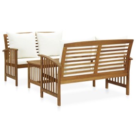 3-piece garden furniture with solid acacia wood cushions by vidaXL, Garden sets - Ref: Foro24-3057976, Price: 464,22 €, Disco...