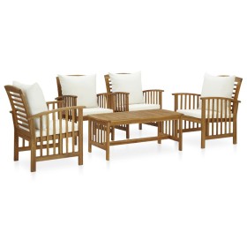 Garden furniture and cushions set 5 pieces solid acacia wood by vidaXL, Garden sets - Ref: Foro24-3057978, Price: 511,58 €, D...