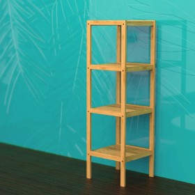 EISL Bathroom shelf 4 compartments bamboo 34x33x110 cm by EISL, Bookcases and shelves - Ref: Foro24-438816, Price: 72,32 €, D...