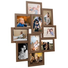 Collage frame for photos 10x(10x15 cm) light brown MDF by vidaXL, Photo frames - Ref: Foro24-332776, Price: 27,55 €, Discount: %