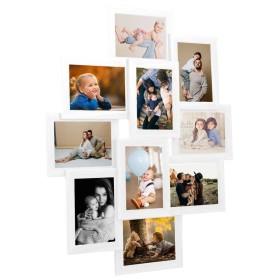 Collage photo frame for 10x(13x18 cm) white MDF photo by vidaXL, Photo frames - Ref: Foro24-332781, Price: 35,30 €, Discount: %