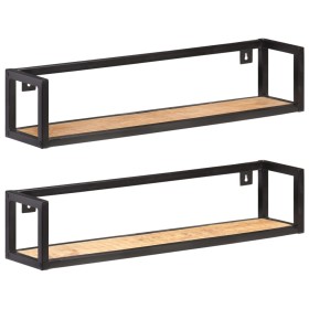 Wall shelves 2 units 80 cm rough mango wood by vidaXL, Shelves and shelves - Ref: Foro24-320670, Price: 78,13 €, Discount: %