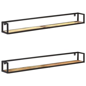 Wall shelves 2 units 160 cm solid recycled wood by vidaXL, Shelves and shelves - Ref: Foro24-320677, Price: 96,65 €, Discount: %