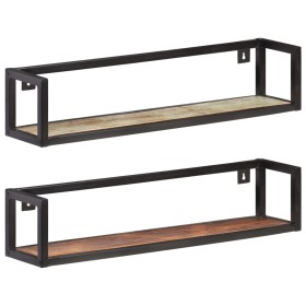 Wall shelves 2 units 80 cm solid recycled wood by vidaXL, Shelves and shelves - Ref: Foro24-320671, Price: 66,79 €, Discount: %