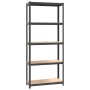 5-level shelf, 3 units, anthracite gray, made of steel and plywood by vidaXL, Industrial shelving - Ref: Foro24-152859, Price...