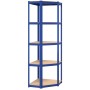 Corner shelving 5 levels plywood and blue steel by vidaXL, Industrial shelving - Ref: Foro24-152861, Price: 65,09 €, Discount: %