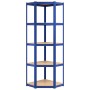 Corner shelving 5 levels plywood and blue steel by vidaXL, Industrial shelving - Ref: Foro24-152861, Price: 65,09 €, Discount: %