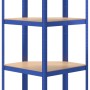 Corner shelving 5 levels plywood and blue steel by vidaXL, Industrial shelving - Ref: Foro24-152861, Price: 65,09 €, Discount: %