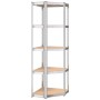 Corner shelving 5 levels plywood and silver steel by vidaXL, Industrial shelving - Ref: Foro24-152860, Price: 58,16 €, Discou...