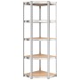 Corner shelving 5 levels plywood and silver steel by vidaXL, Industrial shelving - Ref: Foro24-152860, Price: 58,16 €, Discou...