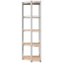 Corner shelving 5 levels plywood and silver steel by vidaXL, Industrial shelving - Ref: Foro24-152860, Price: 58,16 €, Discou...