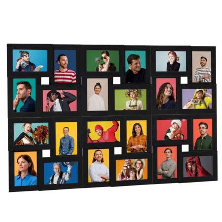 Collage photo frame for 24x(13x18 cm) photo, black MDF by vidaXL, Photo frames - Ref: Foro24-332791, Price: 59,75 €, Discount: %