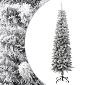 Schmaler künstlicher Weihnachtsbaum mit Schnee aus PVC und PE 210 cm von vidaXL, Weihnachtsbäume - Ref: Foro24-345196, Preis:...