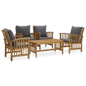 Garden furniture and cushions set 5 pieces solid acacia wood by vidaXL, Garden sets - Ref: Foro24-3057982, Price: 500,34 €, D...