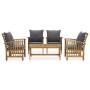 Garden furniture and cushions set 5 pieces solid acacia wood by vidaXL, Garden sets - Ref: Foro24-3057982, Price: 500,93 €, D...