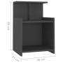 Gray plywood bedside table 40x35x60 cm by vidaXL, Nightstands - Ref: Foro24-806179, Price: 34,51 €, Discount: %