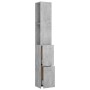 Armario baño madera contrachapada gris hormigón 25x26,5x170 cm de vidaXL, Muebles de baño - Ref: Foro24-808435, Precio: 53,72...