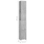 Concrete gray plywood bathroom cabinet 25x26.5x170 cm by vidaXL, Bathroom furniture - Ref: Foro24-808435, Price: 53,72 €, Dis...