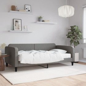 Sofa bed with dark gray fabric mattress 100x200 cm by vidaXL, Beds and slatted bases - Ref: Foro24-3196804, Price: 348,99 €, ...