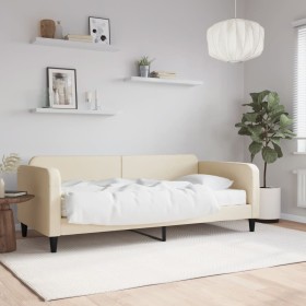 Sofa bed with cream fabric mattress 90x200 cm by vidaXL, Beds and slatted bases - Ref: Foro24-3196802, Price: 343,31 €, Disco...