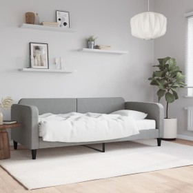 Sofa bed with light gray fabric mattress 90x200 cm by vidaXL, Beds and slatted bases - Ref: Foro24-3196798, Price: 342,99 €, ...