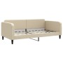 Sofa bed with cream fabric mattress 100x200 cm by vidaXL, Beds and slatted bases - Ref: Foro24-3196807, Price: 386,98 €, Disc...