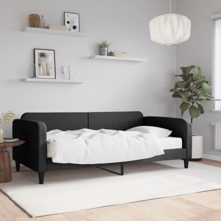 Sofa bed with black fabric mattress 100x200 cm by vidaXL, Beds and slatted bases - Ref: Foro24-3196805, Price: 386,98 €, Disc...