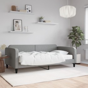 Sofa bed with light gray fabric mattress 100x200 cm by vidaXL, Beds and slatted bases - Ref: Foro24-3196803, Price: 335,99 €,...