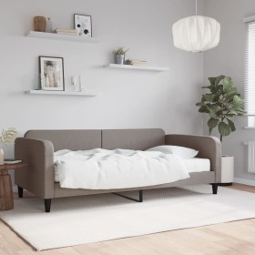 Sofa bed with taupe gray fabric mattress 100x200 cm by vidaXL, Beds and slatted bases - Ref: Foro24-3196806, Price: 386,61 €,...